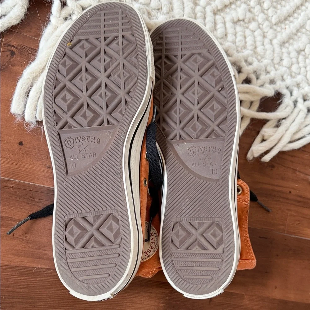 Converse High Top Sneakers Orange with Black Laces - Picture 6 of 6